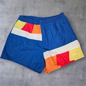 Vintage McGregor Competitors‎ Mens Large Blue Colorblock Swim Trunks Retro B74
